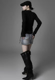 Big eyelet long boots heel