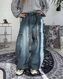 Dianne Curved Cargo Denim Pants