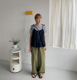 Leton Denim Sleeveless Blouse