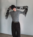 Linked Shoulder Zipper Ribbed Half-Neck Knit