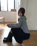 Soy Striped V-Neck Knit