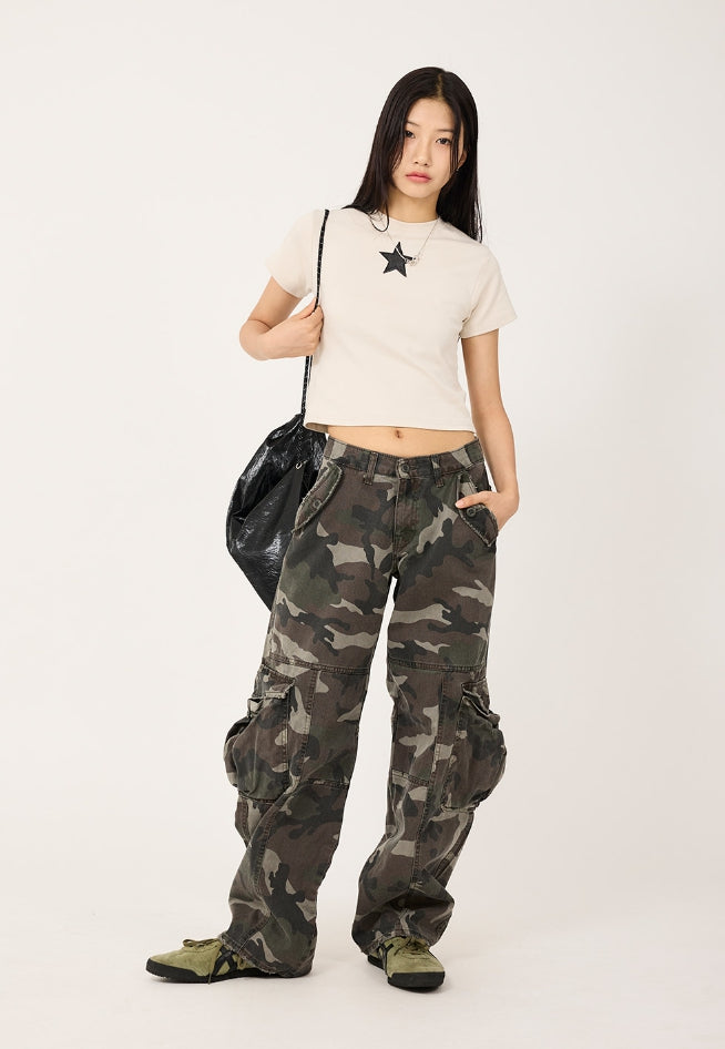 【Raucohouse】Sergeant camo vintage cargo pants 