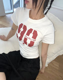Glee Number Printing Short Sleeve T-Shirt