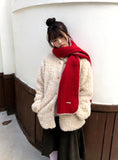 Mutton color matching knit muffler