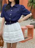 Suen Denim Collar Short Jacket