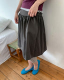 Fog Button Midi Skirt