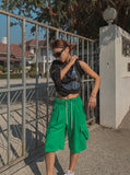 Pintuck Cargo Bermuda Training Pant