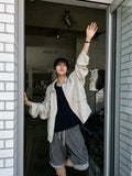 Linen bomber summer jacket