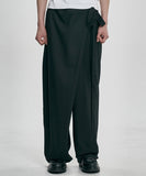 Wool Blend Asymmetrical Long Skirt Pants