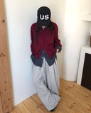 Vermi Number Patch Banding Strap Snap Button Training Long Pants