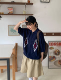 [unisex] Peulryu two-way short sleeve knit zip-up