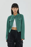 PIPING WOOL BIKER JACKET