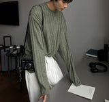 Ribbed Detail Knitted Slab Tee