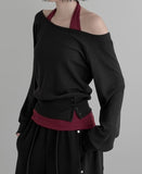 Blend Waffle Layered Halter Sweatshirt