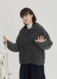 [BAONHAUS] Poriri Boucle Collar Bokashi Wool Cardigan
