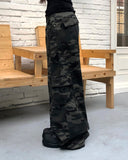 Youon Stitch Cargo Camo Wide Long Pants