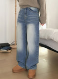 Jones Light Washing Denim Long Wide Pants