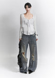 Flash vintage denim pants