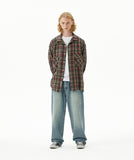 CUT OFF FLANNEL CHECK SHIRT