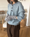 Somb Gold Pendant Angora Touch Hole Finger Gloves