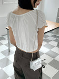 Twoyu Mini Square Leather Chain Crossbody Bag