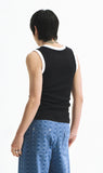 COLOR RIB SLEEVELESS