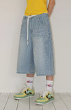 STRIPE BERMUDA DENIM