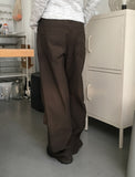 Merkit cut pintuck wide cotton pants