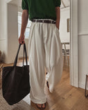 Summer Cooling Deep-Tuck Wide Slacks