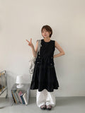 Nibont Summer Embroidery Punching Banding Wide Pants