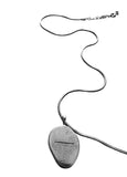 SILVER BUTTON NECKLACE