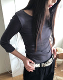 Keeper U-neck Basic Three Quarter Sleeve T-Shirt