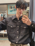Mute Double Pocket Washed Denim Shirt