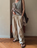 Soven Linen Two-Tuck Banding Pants