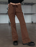 y2k Ribbon Belted Bootcut Cargo Pants