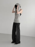 Desert Cowl Neck Hooded Drape Top