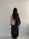 Tumbab Wool Collar Quilted Fleece Jumper