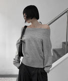 Leno One-Shoulder Off-Knit Top