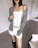 Siju see-through knit long-sleeved cardigan