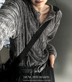 Velia ribbed button henley neck
