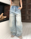 As Vintage Cut-out Wide Denim Pants