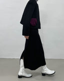 [Muffler set] Cien mohair no-collar short jacket