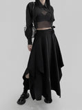 Poe wrap unbalanced long skirt