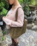 Ronan Leopard Color Matching Shoulder Bag