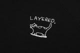 Layered Cat Embroidered Sweatshirt