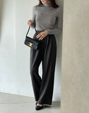 Pitched Pintuck Wide Slacks Pants