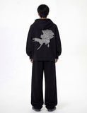 YARN OVER BACK Hood Zip-Up