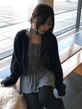 [Tie SET] Alan Muffler Button Shirring Sleeveless One Piece