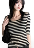 Anna Stripe Short Sleeve Tee