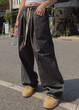 Floy One-Tuck Raw Wide Pants